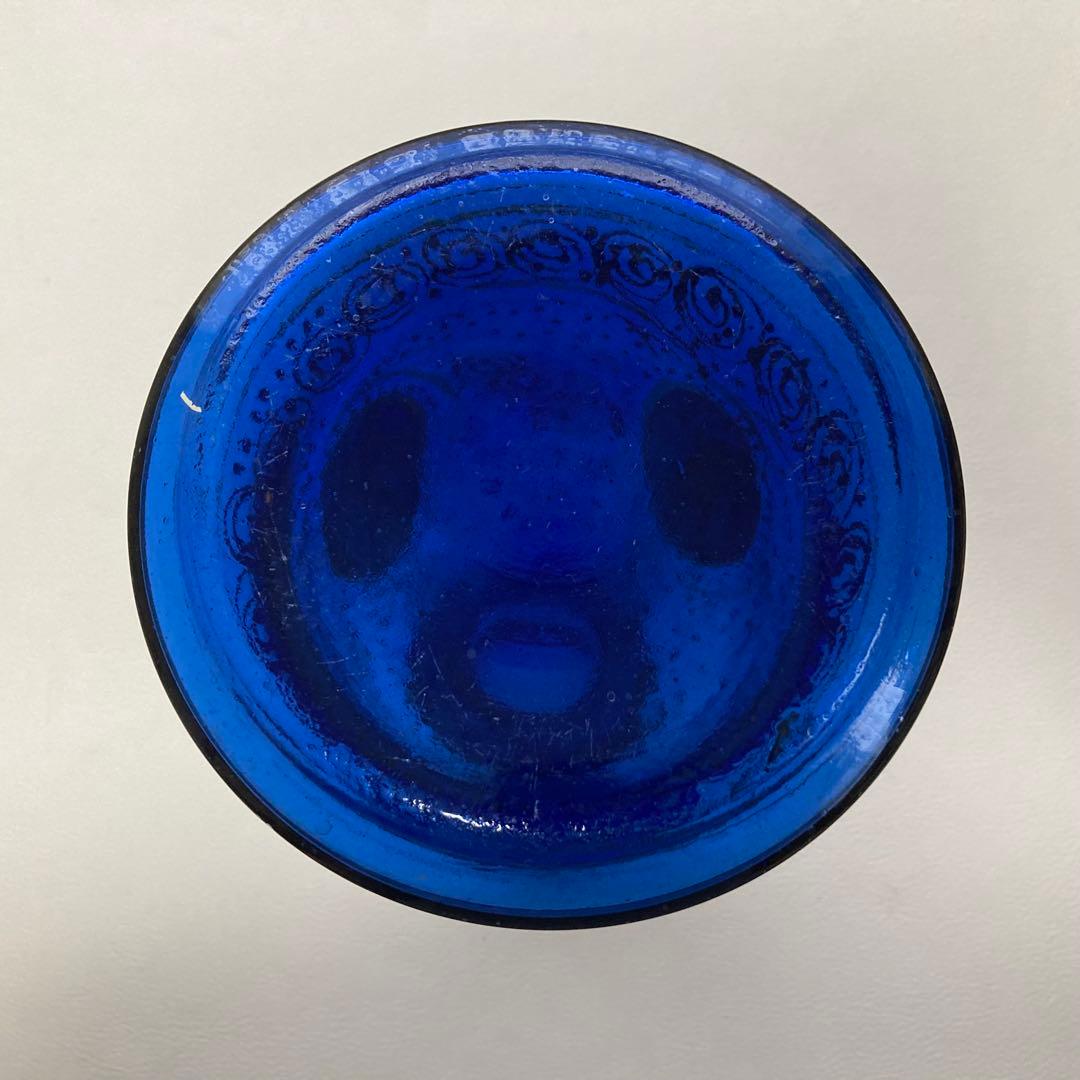 花瓶 花器 フラワーベース シーシャ 硝子 ボトル 瓶 青 レトロ