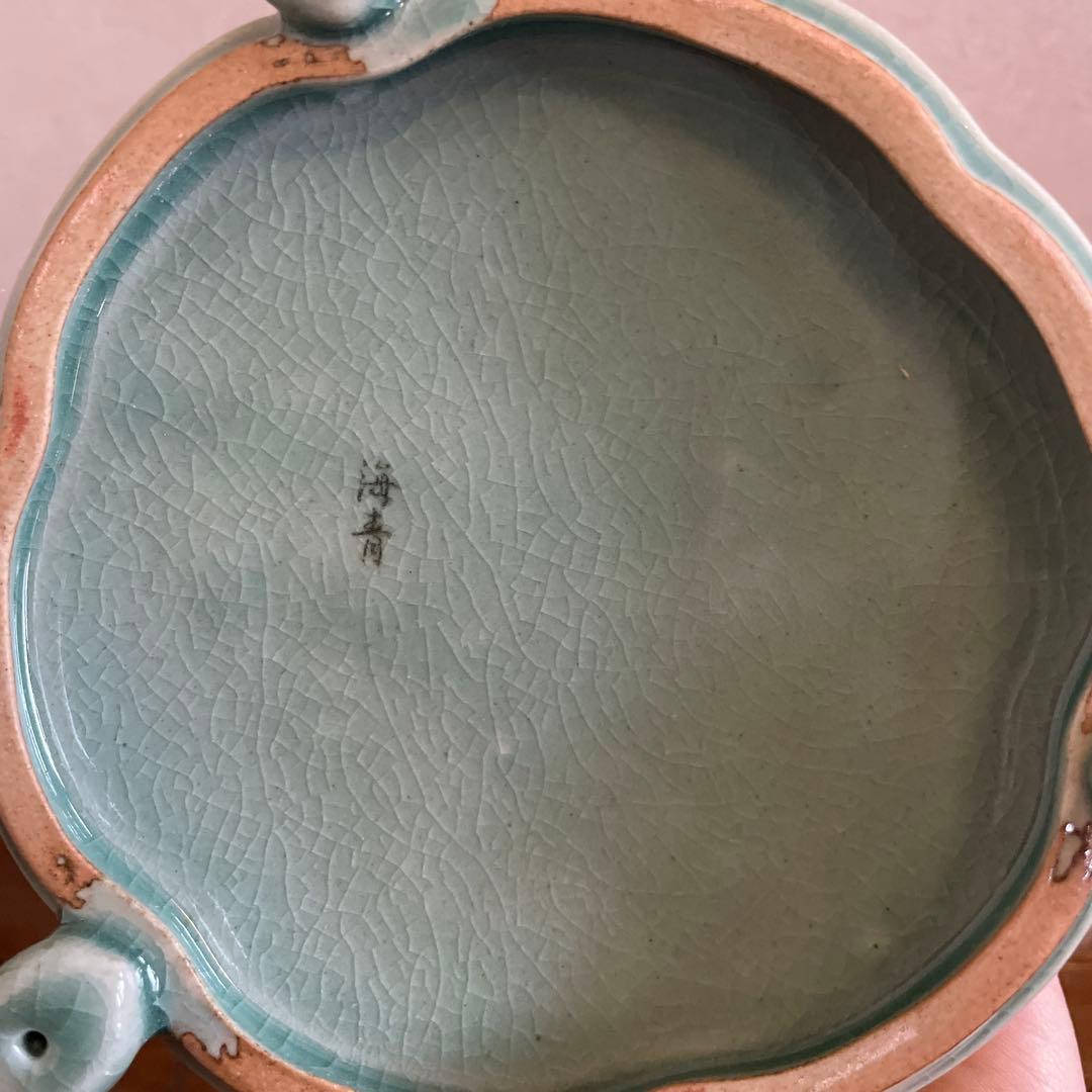 海青造 青磁蓮香炉 透し火屋七宝文 三兎台 ☆時代物☆ - メルカリ