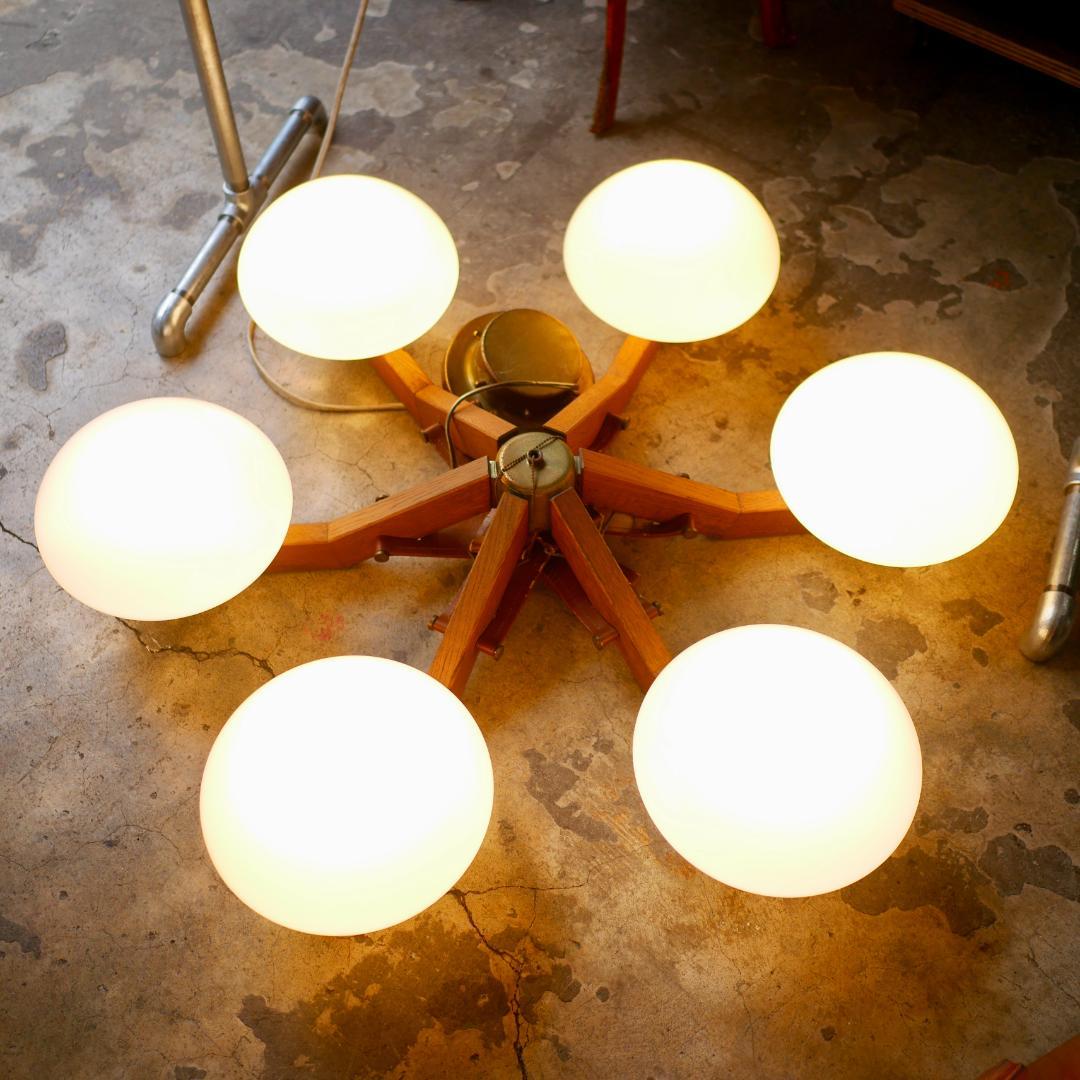 yamagiwa ヤマギワ ミッドセンチュリー シャンデリア 6灯 天井 照明