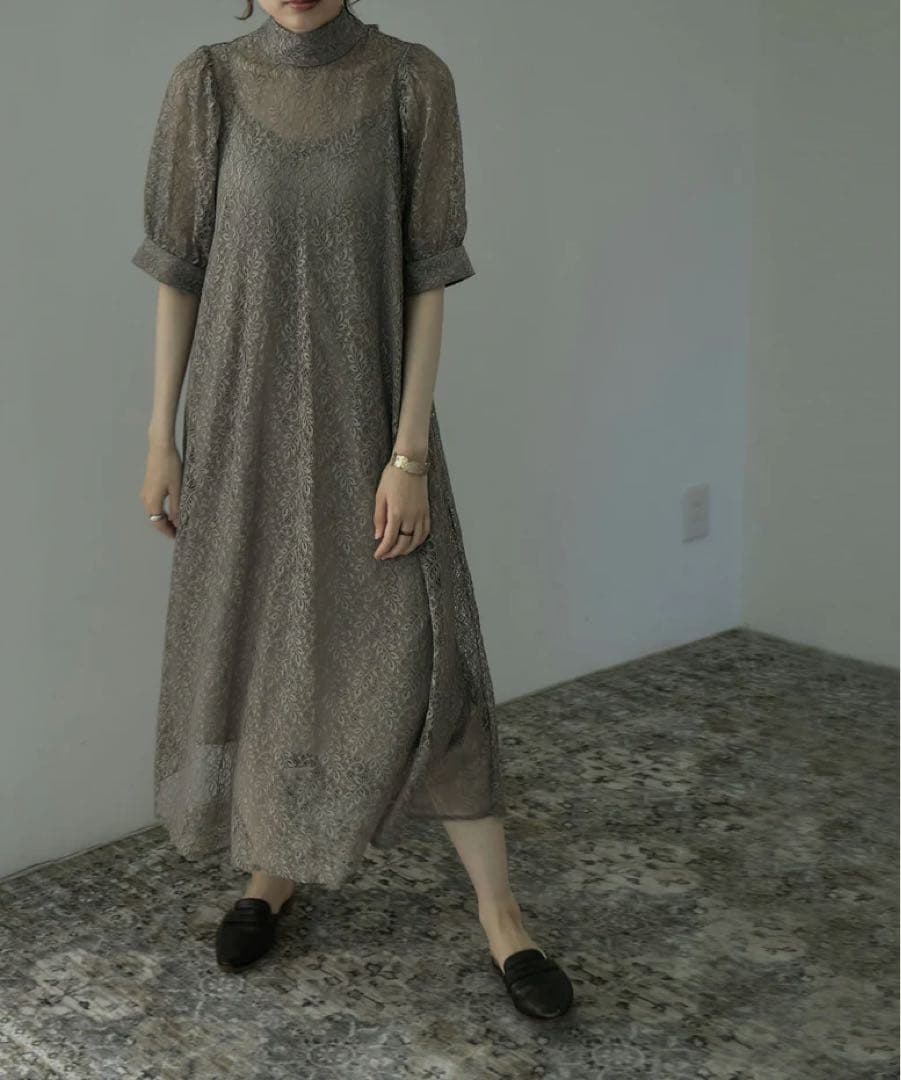 【お値下げ中】etoll バックリボンワンピース インナー付き