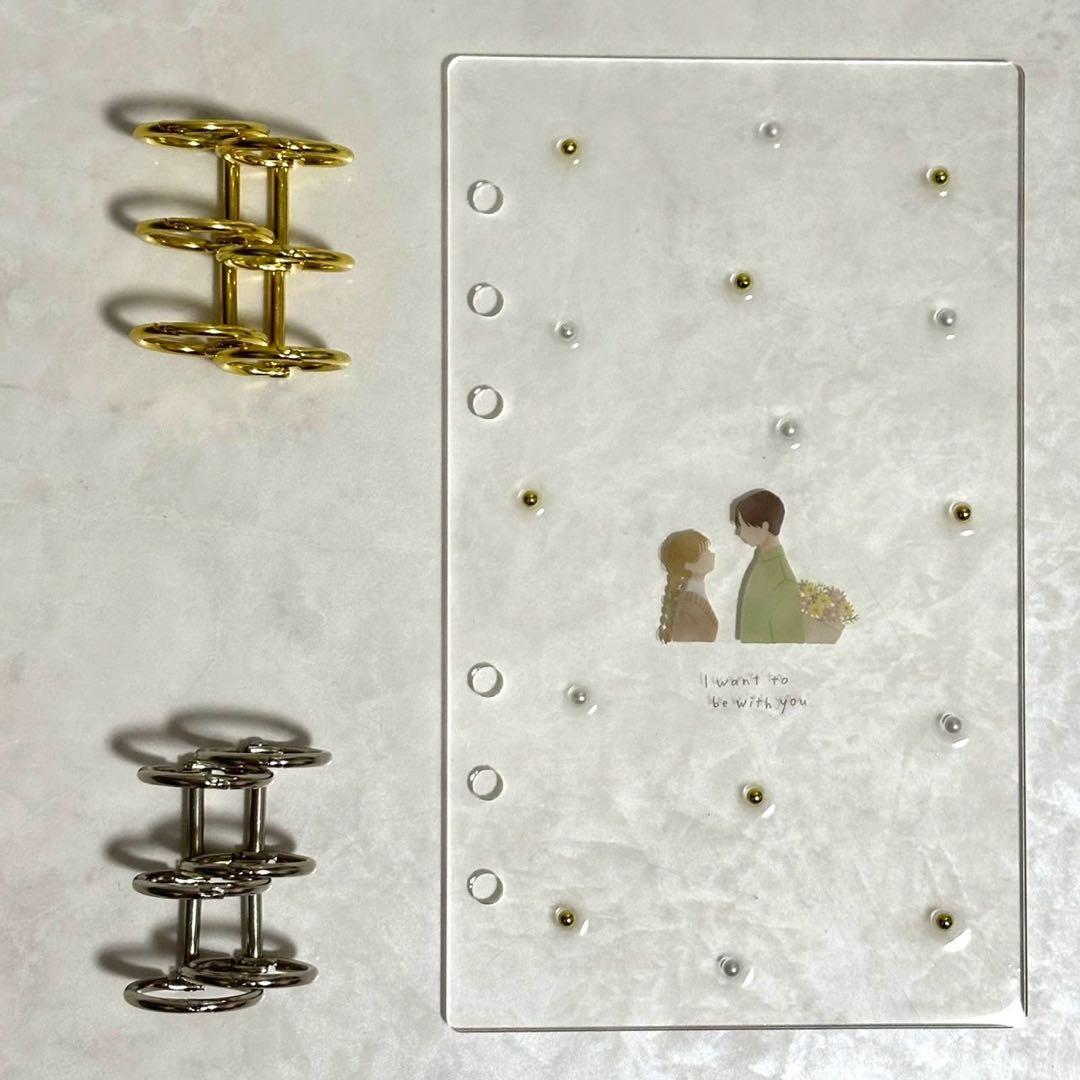 ✨milk⭐ ✨A6 アクリルレジンバインダー　リング付き　4点