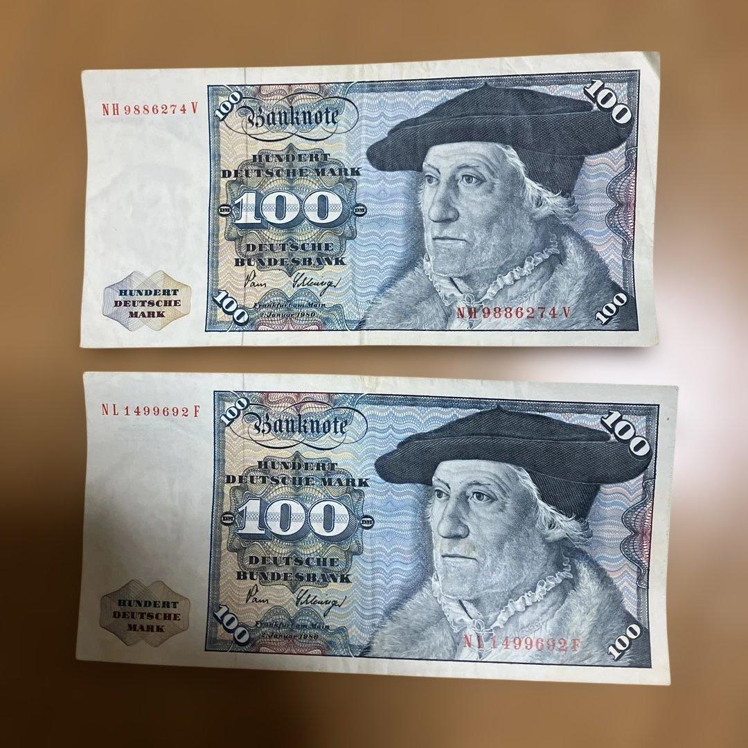 旧ドイツマルク 100マルク 2枚セット - メルカリ