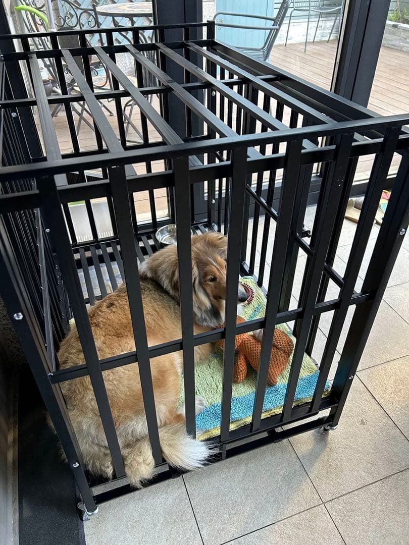 ペットケージ 犬用品 大型犬 中型犬 メタル製 95cmX65cmX85cm ②