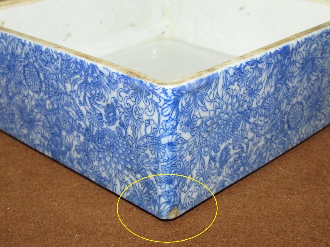 珍品！【印判　菊尽くし文様　四段角重】伊万里