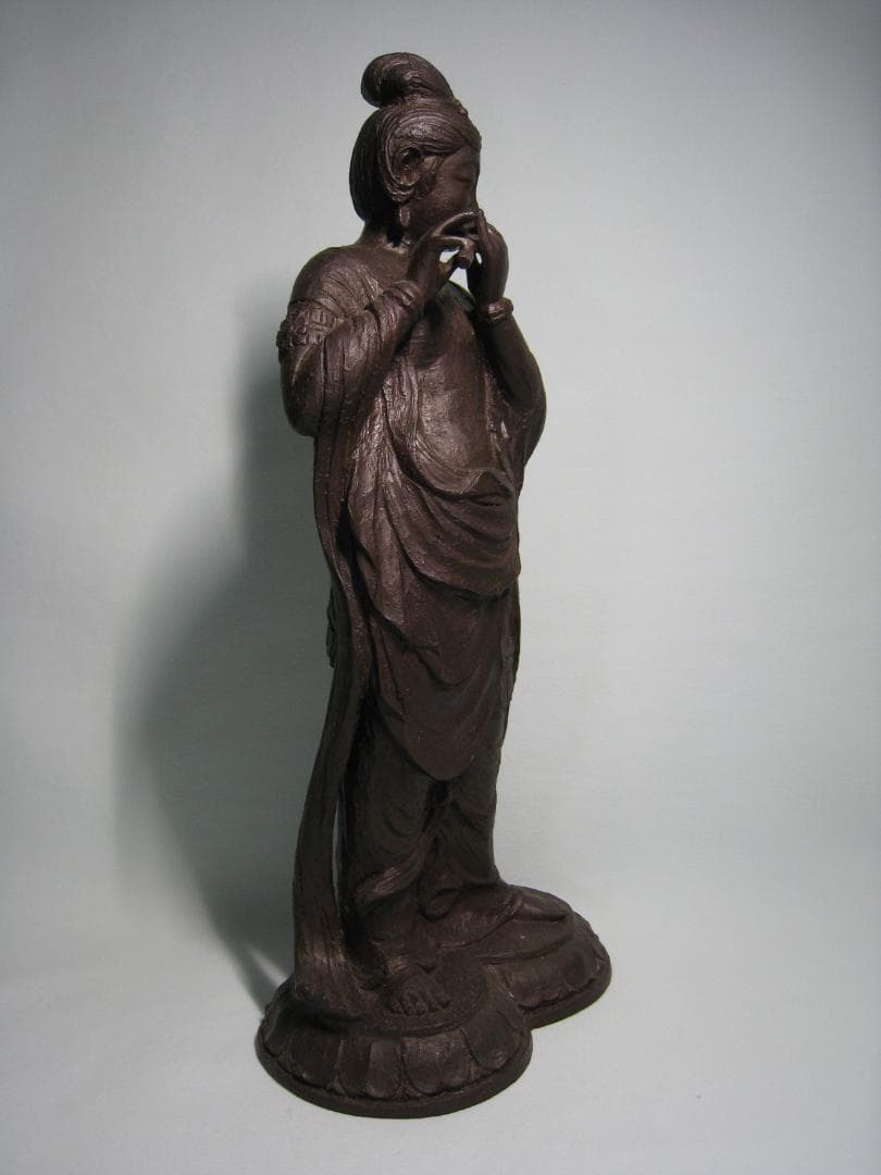 喜多敏勝【幸笛　喜多敏勝】ブロンズ製　　天女　高さ約33.5㎝