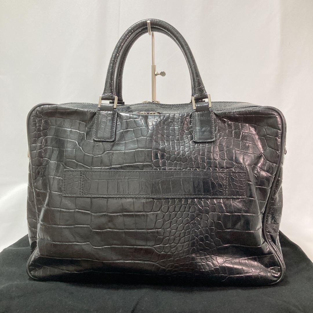 【美品】Pyloot パイロット ブリーフケース クロコ型押し イタリア製 BK