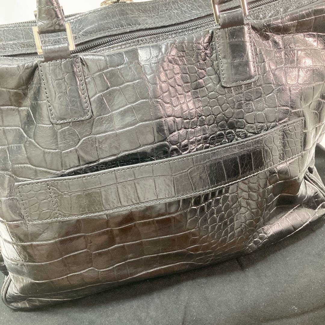 【美品】Pyloot パイロット ブリーフケース クロコ型押し イタリア製 BK