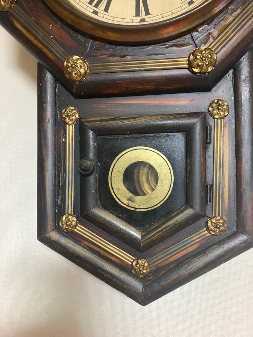 昭和レトロ SEIKOSHAゼンマイ式振り子時計 稼働品 掛け時計 ③