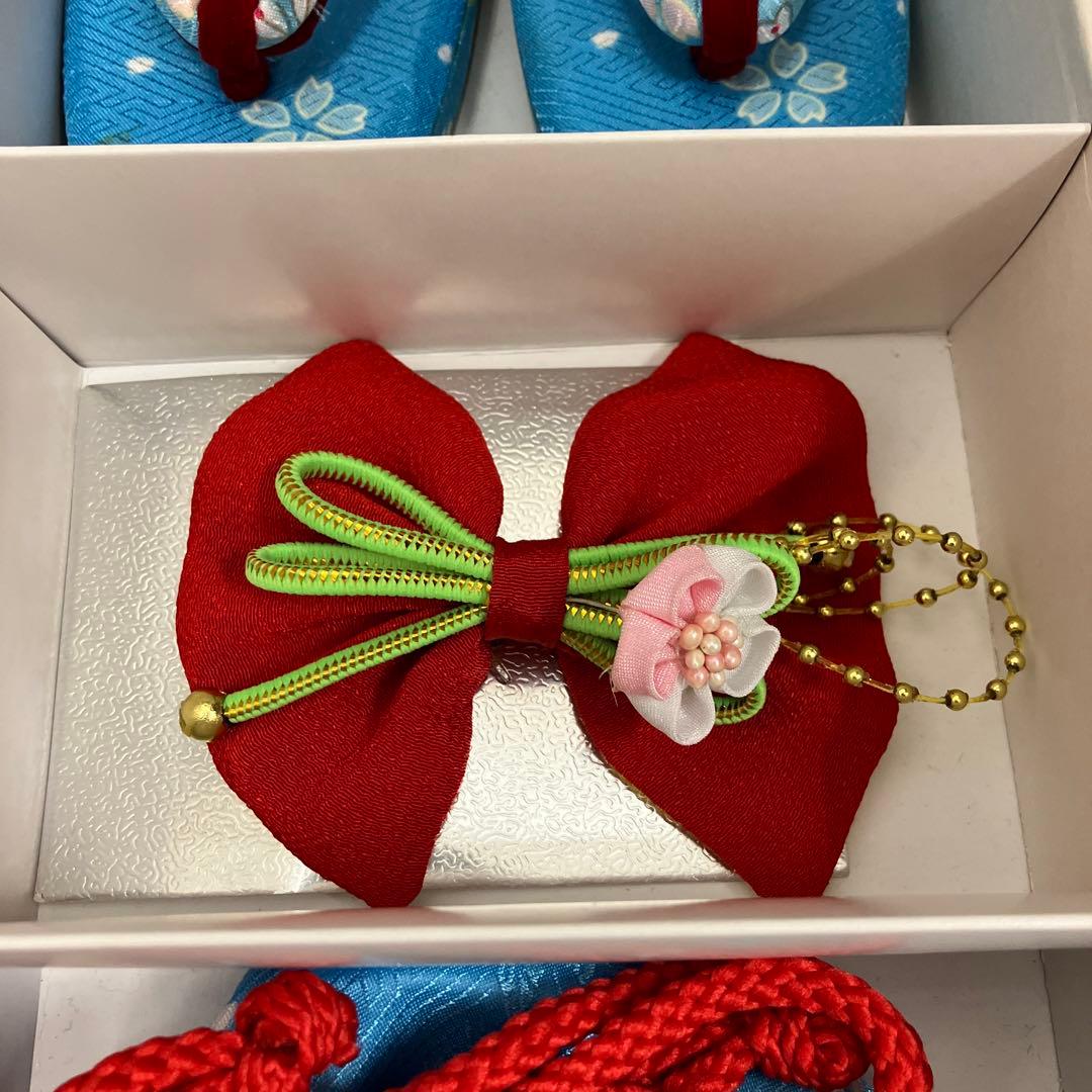 【美品】 七五三 子供 着物 衣裳 5歳 水色 セット