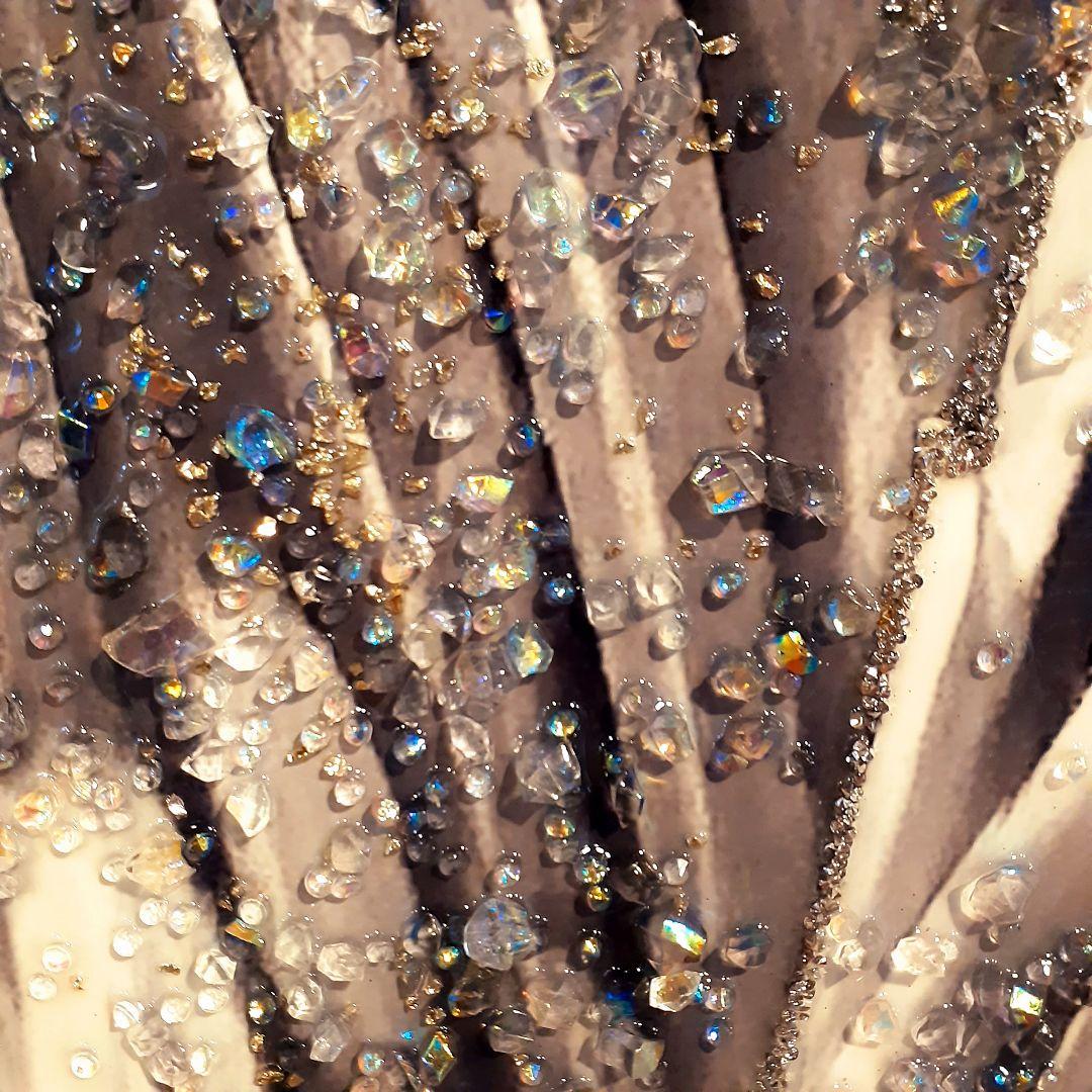 希少　天然水晶石　『天使と悪魔の少女』　ダイヤモンドアート　160×90cm