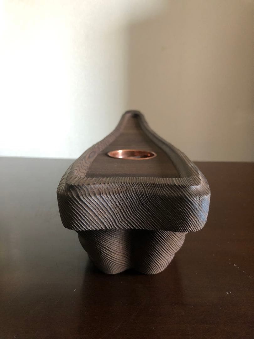 華道具 木製 泊り舟 泊船 焼杉 池坊 古典 花器 泊舟 舟形 花瓶 くり抜き