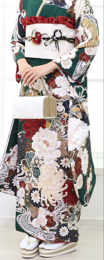 バッグセット レース生地 正絹 西陣織 帯地 振袖用 25cm