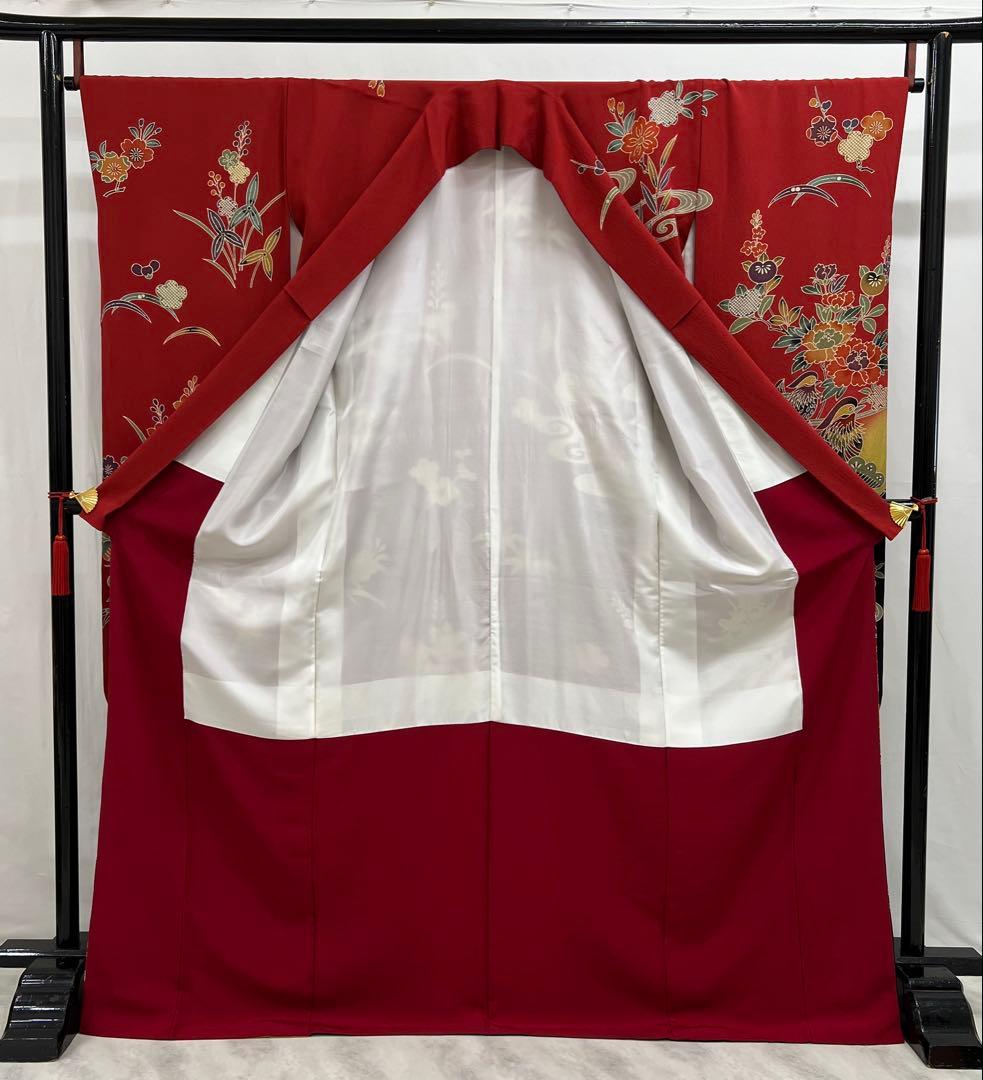 振り袖 フルセット 別誂長襦袢 振袖 京紅型染め 成人式 結婚式 赤 635