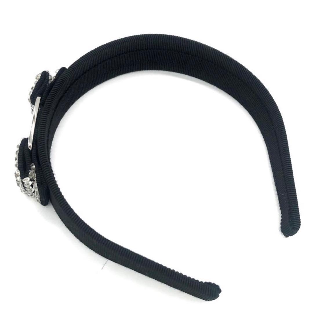 未使用級✨フェラガモ カチューシャ　ヴァラリボン　ビジュー ブラック