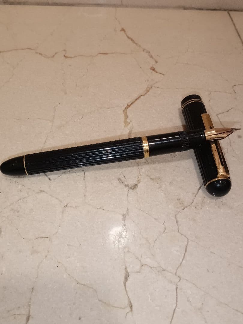 万年筆 黒と金のアクセント、パイロットペン先14K.585｜