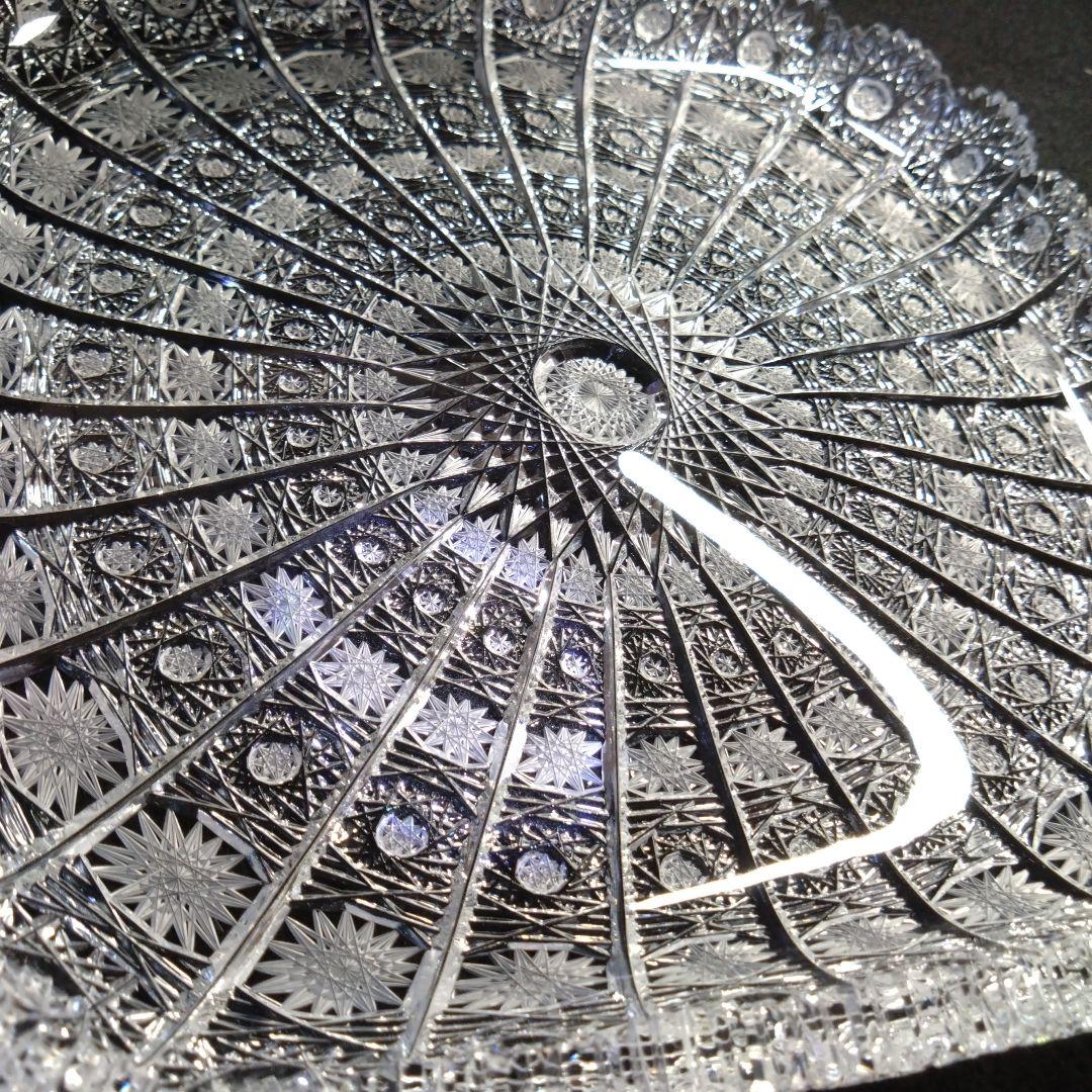 ボヘミア】高級クリスタル プレート 角皿 500PK ハンドメイドカット 美