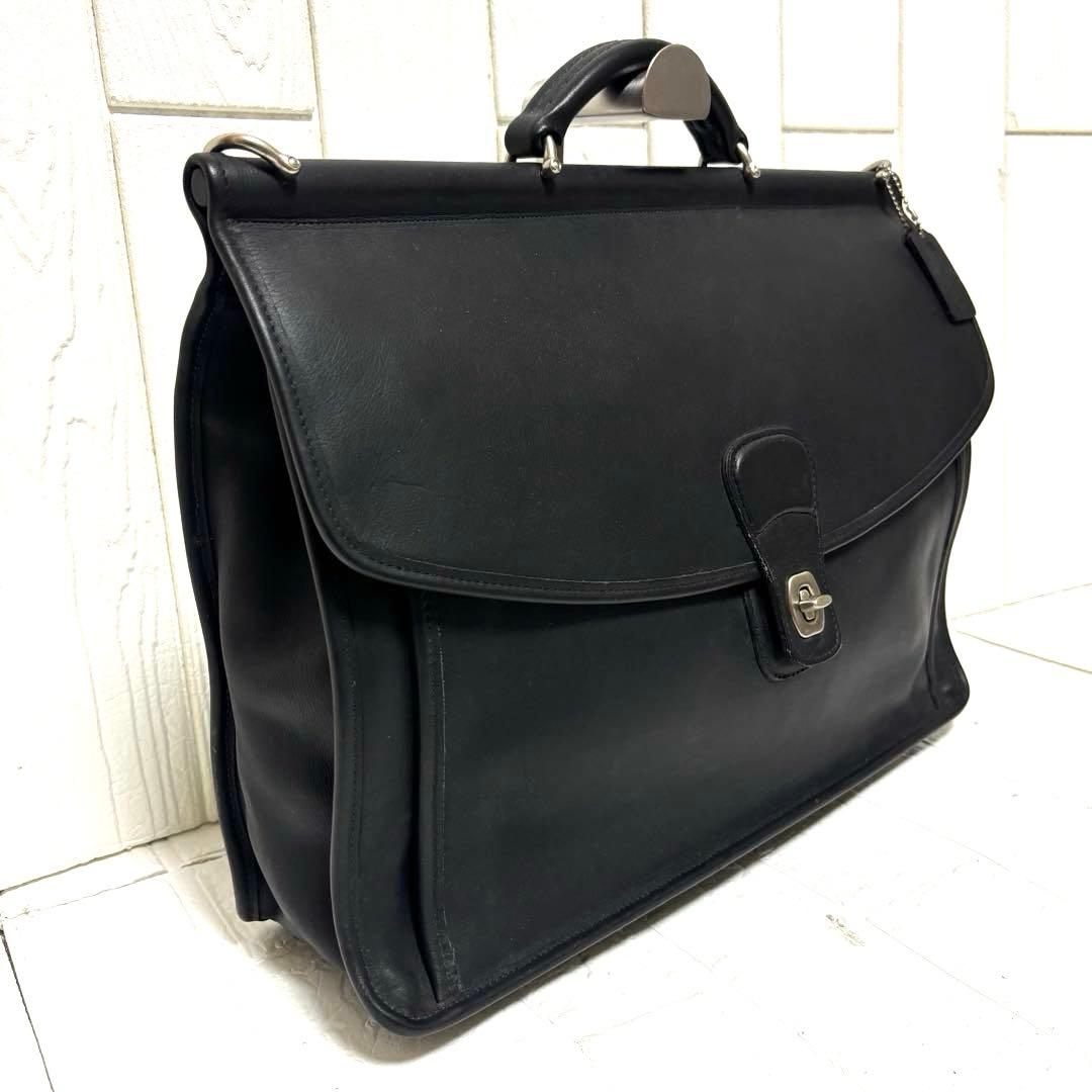 美品 OLD COACH ビジネスバッグ ウィリス ビークマン ターンロック 黒