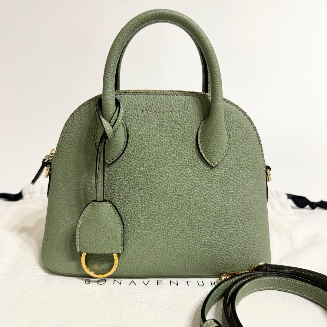 れい 様　ボナベンチュラ　エマ　ミニ　2wayショルダーバッグ　グリーン　レザー