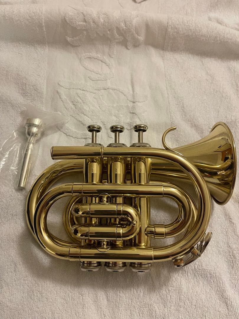 ゴールド トランペット本体 マウスピース付き