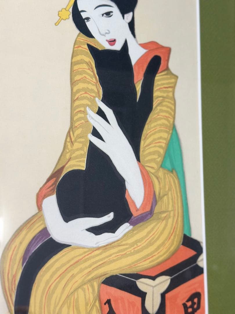 竹久夢二 黒船屋 木版画 版画 リトグラフ 66×32cm アート