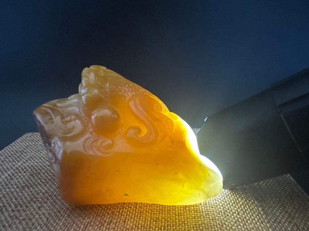 29ラオス石 田黄 古獣 皮付き 印材 書道 印鑑 落款 関防 引