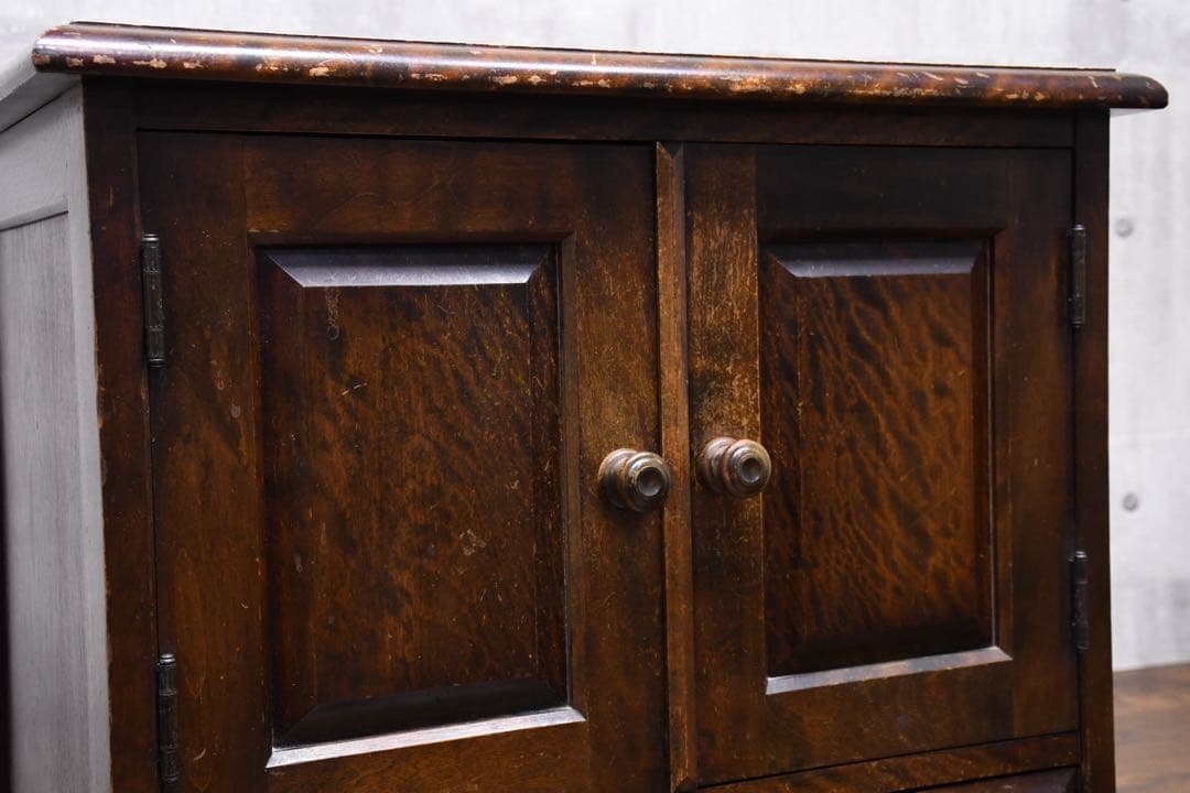 EIK49 北海道民芸家具 サイドキャビネット カバ材/樺材 飾り台 和モダン