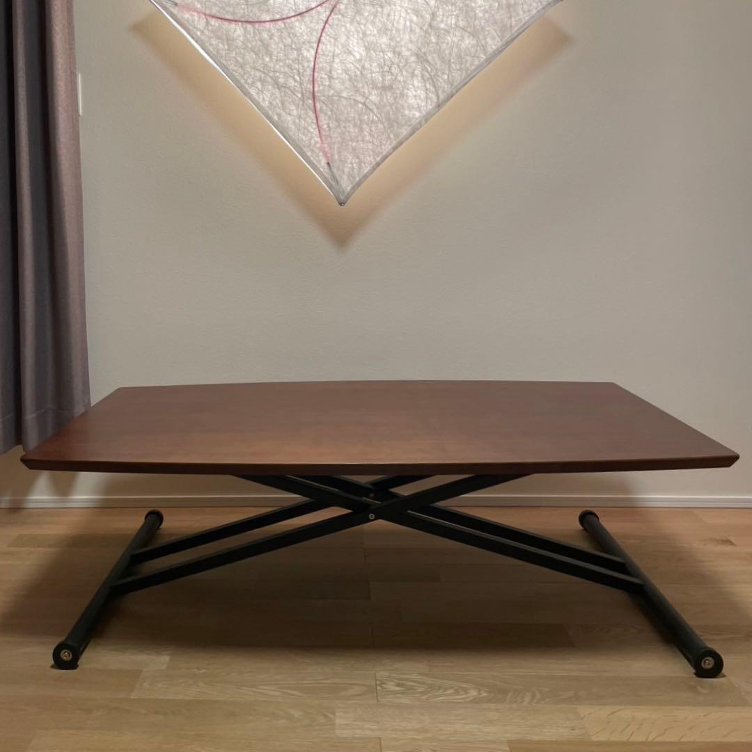 昇降式　ダイニングテーブル　ラルカ130 ブラウン