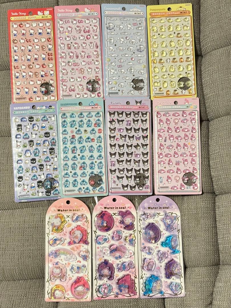 【正規品】サンリオ　ボンボンドロップシール　ミニ　ウォーターインシール　11枚
