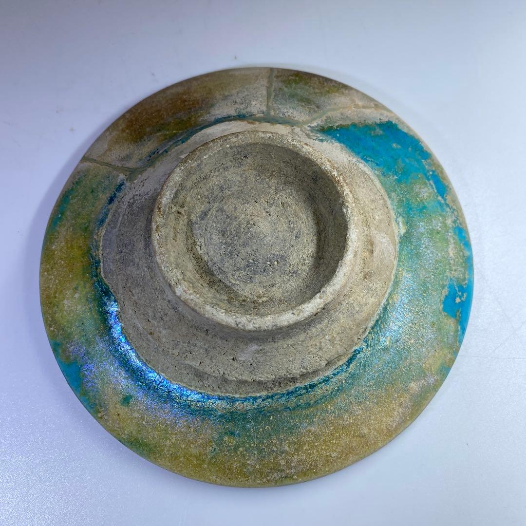 専用 古代 紀元前ペルシャ銀化茶碗 木箱付 直径約15㎝ 東Y7-