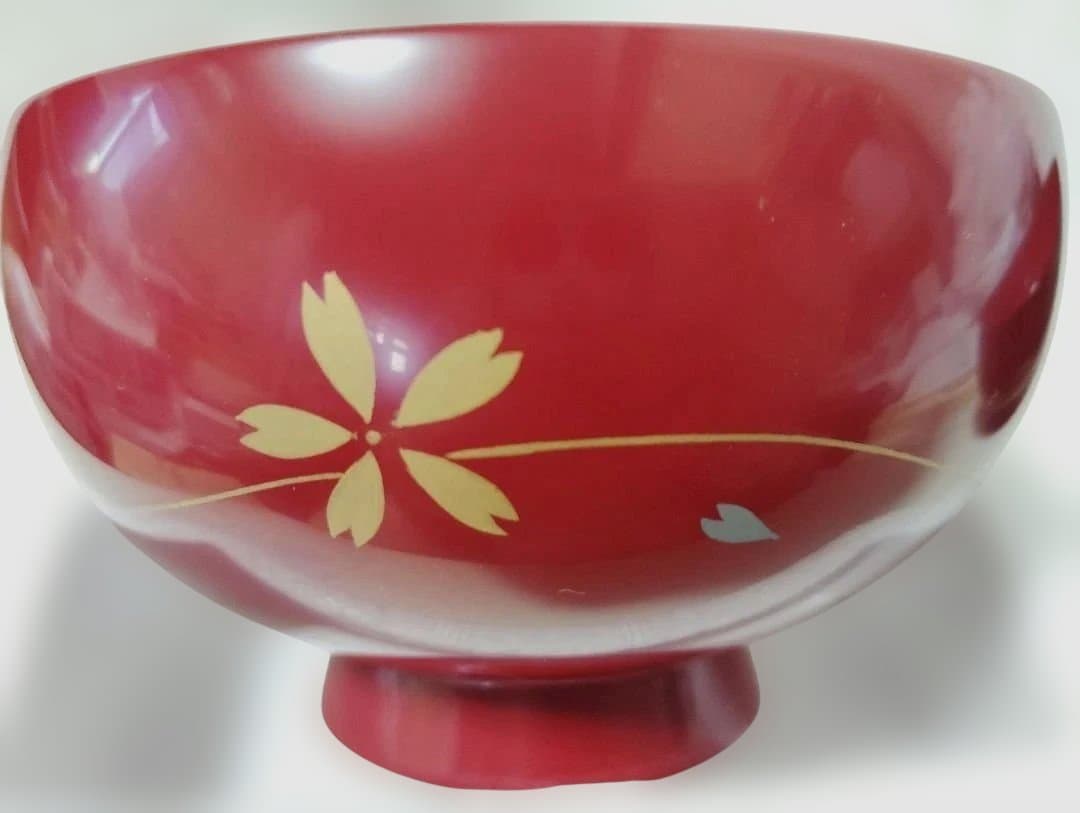 輪島塗　流水桜　蒔絵仕上げ　夫婦椀