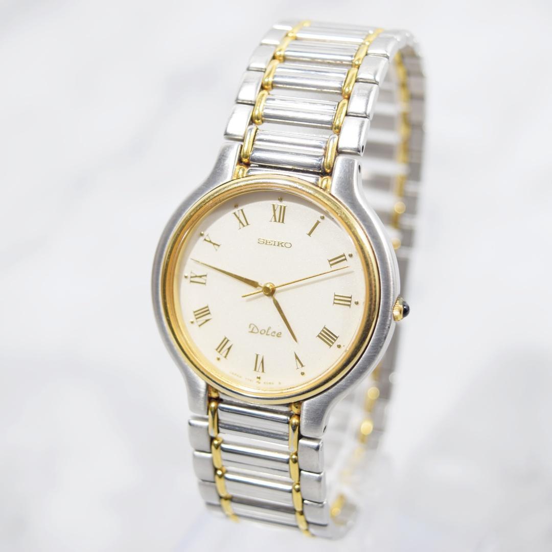 [美品 箱付] 1990年製 SEIKO セイコー ドルチェ メンズ 新品電池