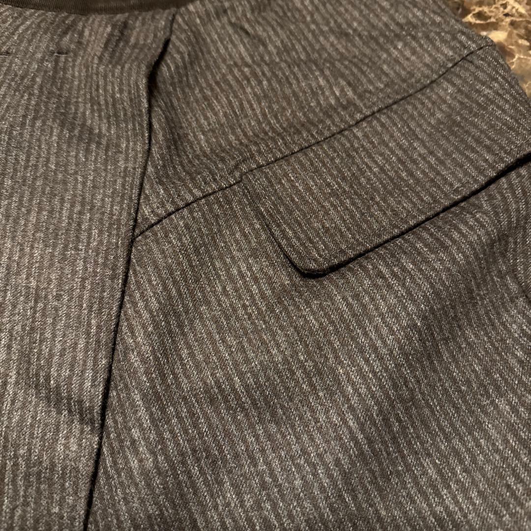 最終価格　ブルネロクチネリ　アシンメトリーストライプ グレー カシミア混