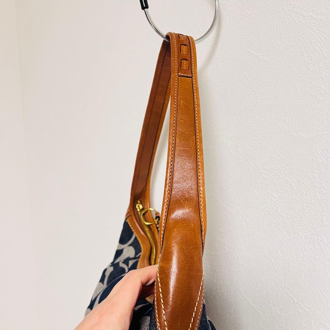 ✨美品 ✨COACH コーチ シグネチャー デニム レザー ワンショルダーバッグ
