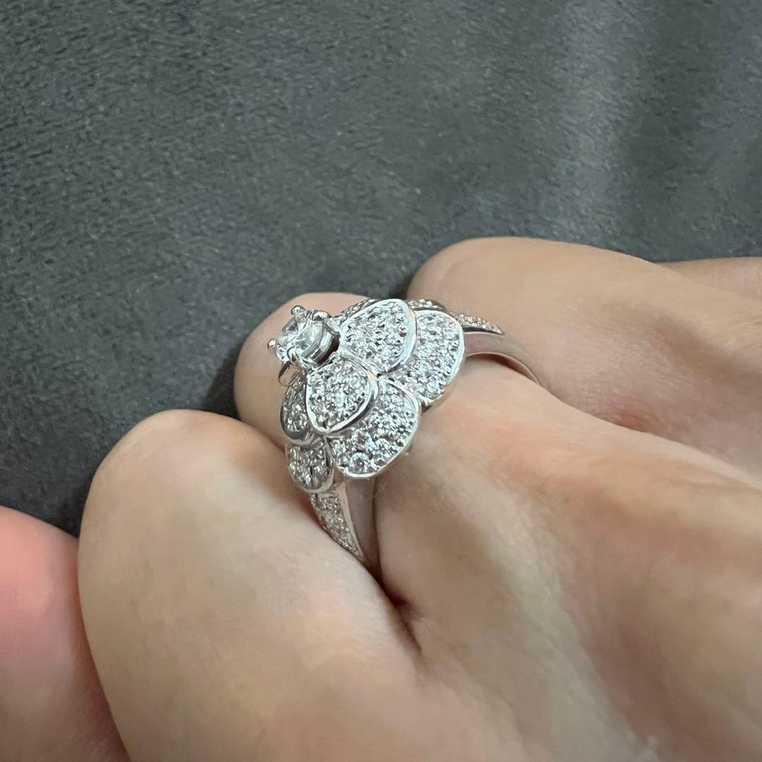 ⭕️最終価格⭕️フラワーデザインpt900ダイヤモンドリング　１6号