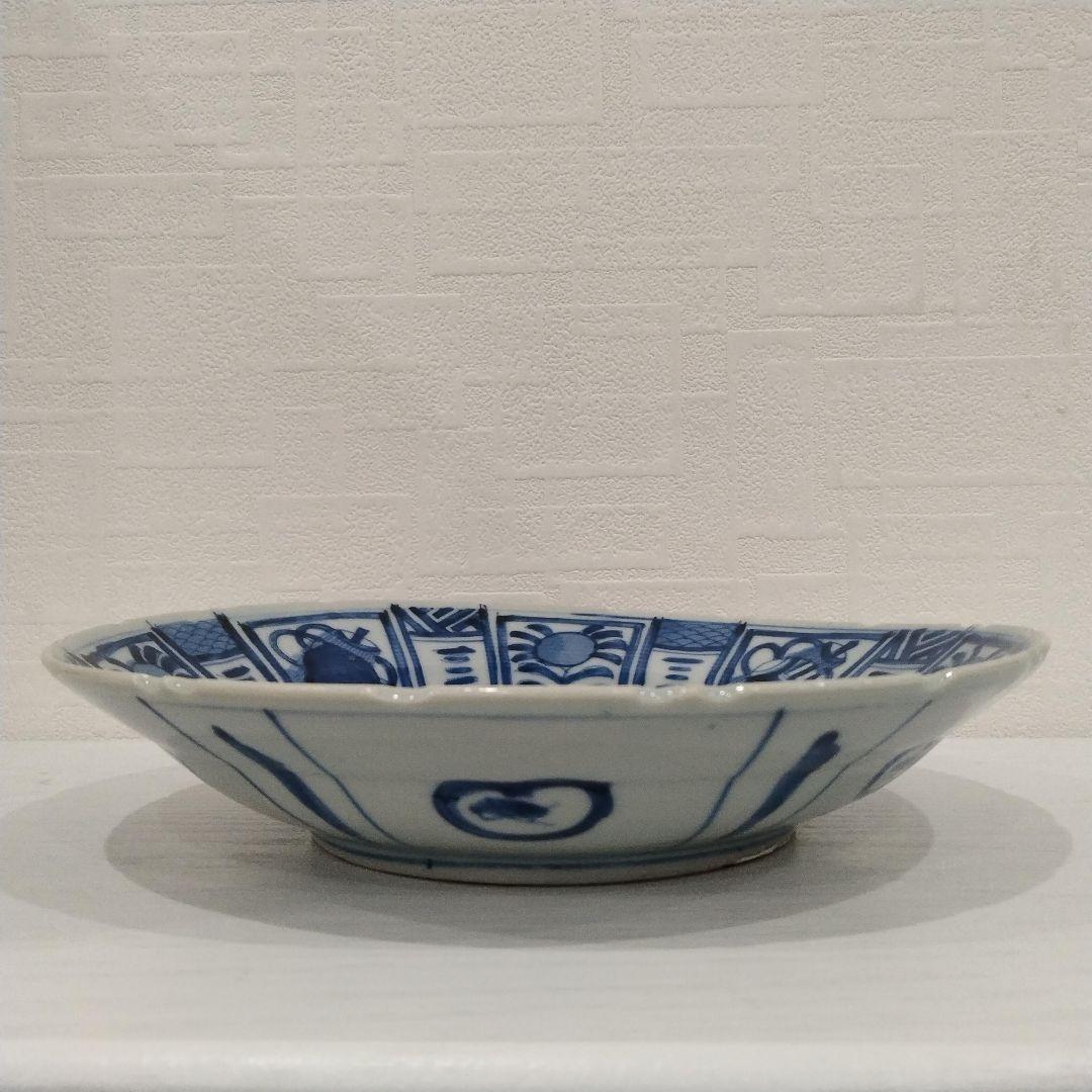 u348-5 中国 清朝期 古染付 芙蓉手 飛蝗文大皿 時代唐物 Q - メルカリ
