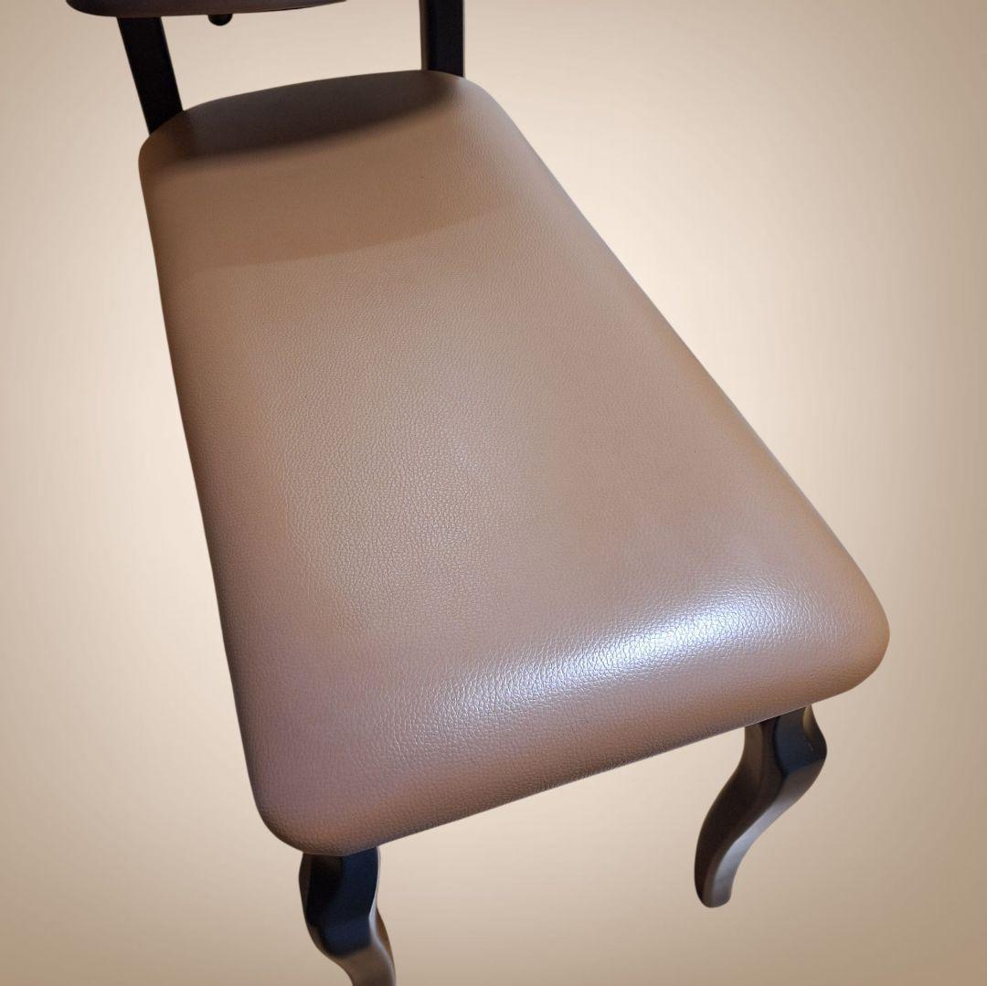 アンティーク風 テレフォンベンチ ベージュ 合成皮革