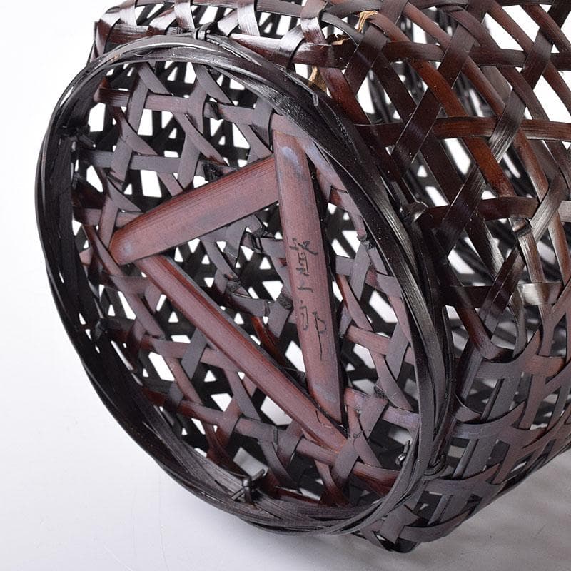 茶道具 伊藤賢一郎作 大和竹縄文花籠 共布共箱 V R8712H - メルカリ