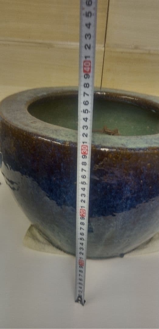 びばち 昭和レトロ 青緑陶器火鉢 夫婦火箸 五徳付き 葛明祥製 鼎泰昌