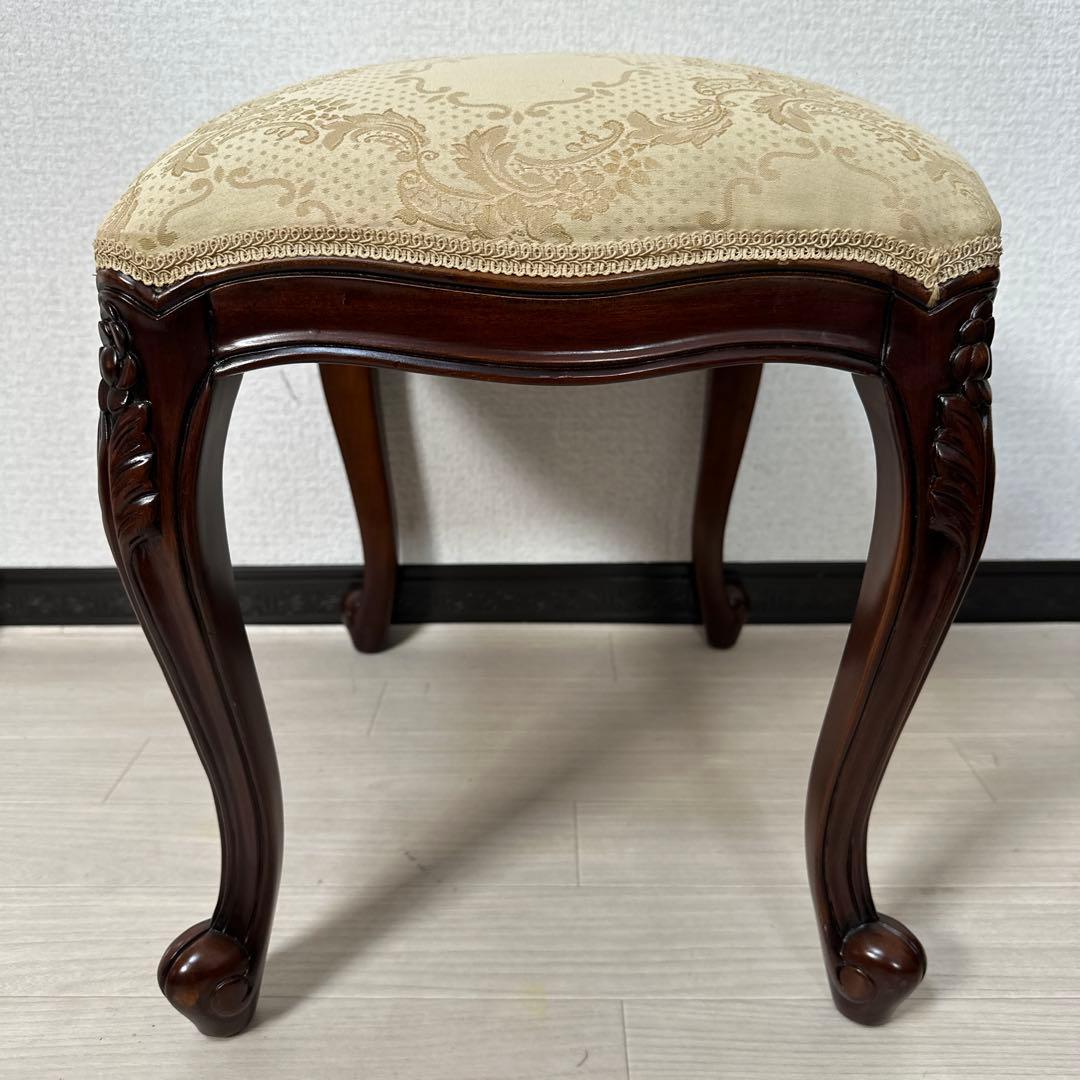 展示品 イタリア スツール オットマン チェア 猫脚 腰掛け ロココ調 i1※