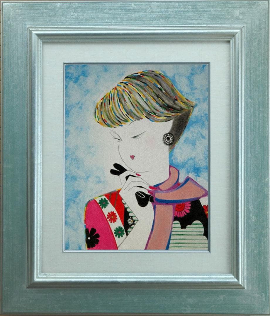 油絵 菅家令子 絵 絵画 インテリア F3-010311 人物 女性像