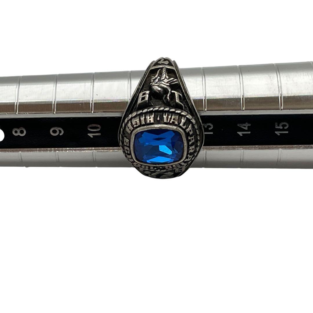 JOSTENS カレッジリング シルバー ブルーストーン 12号