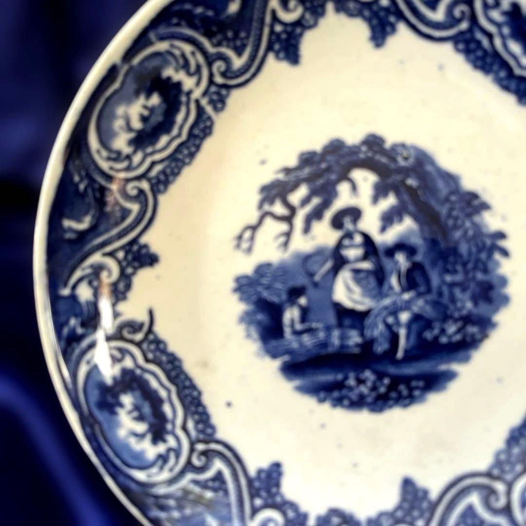 阿蘭陀焼 デルフト ペトルス・レグー窯 銅版転写 どんぶり皿　　鉢アンティーク