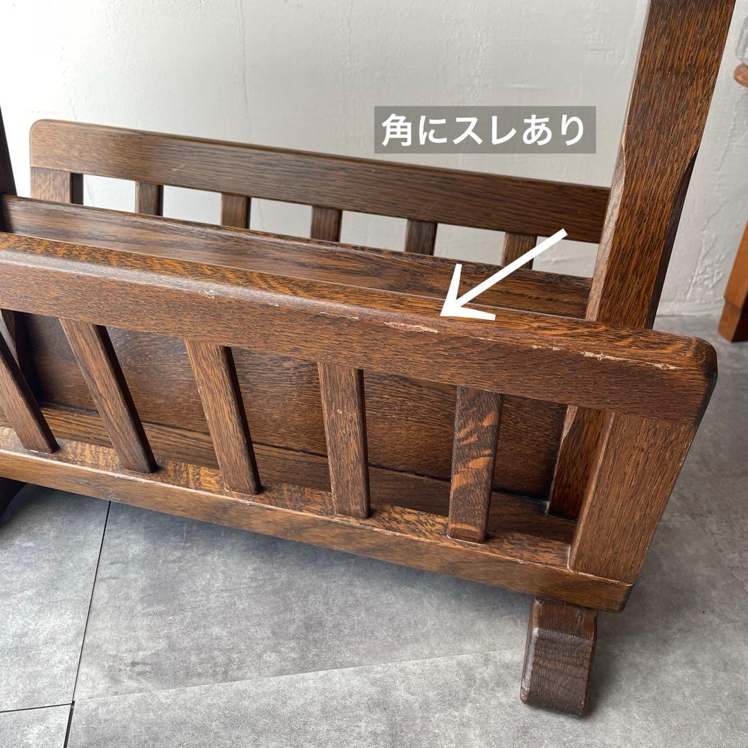 オランダ製木製サイドテーブル マガジンラックオーク無垢材百貨店