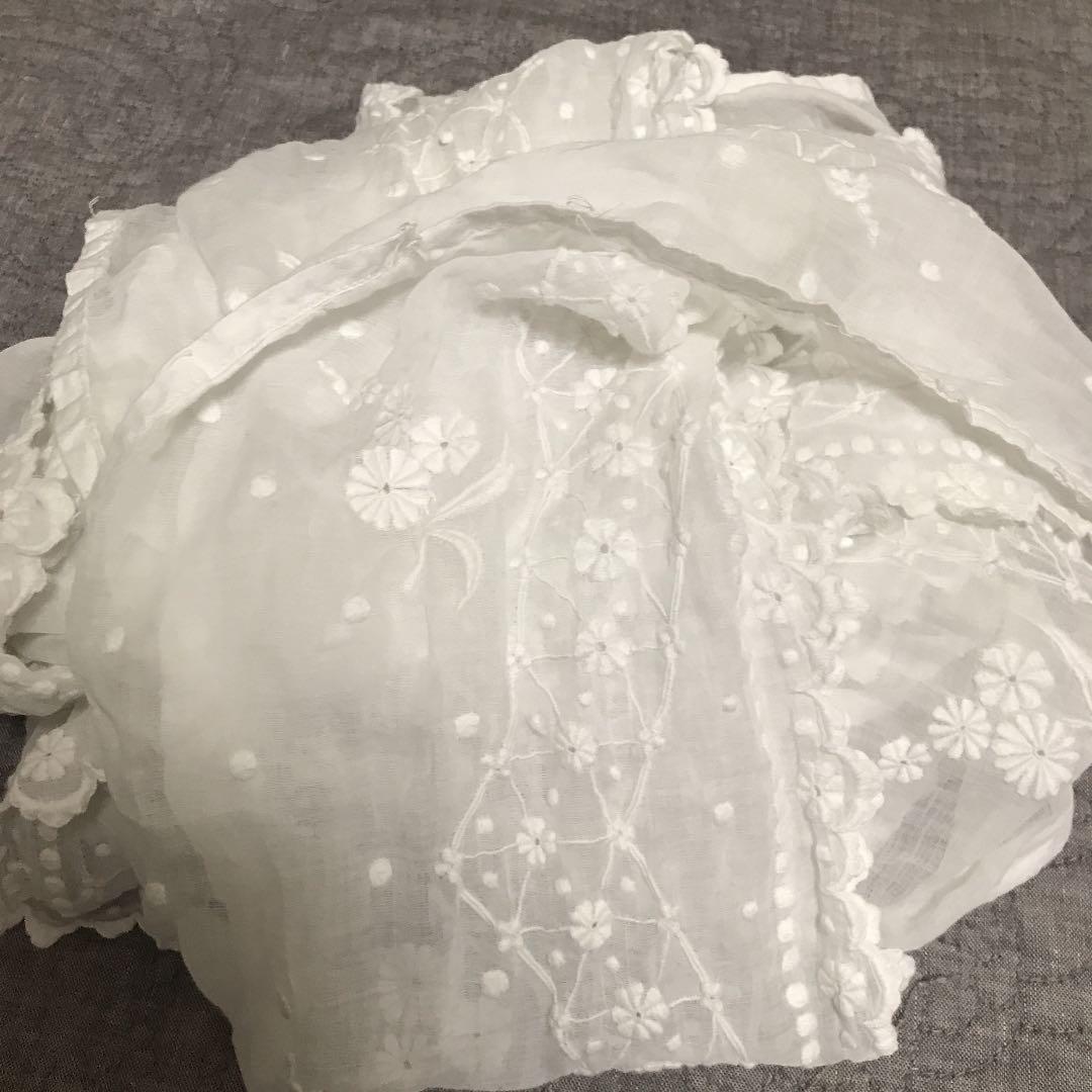 フランス アンティーク 手刺繍 スーパーロング レース 端切れ ストール