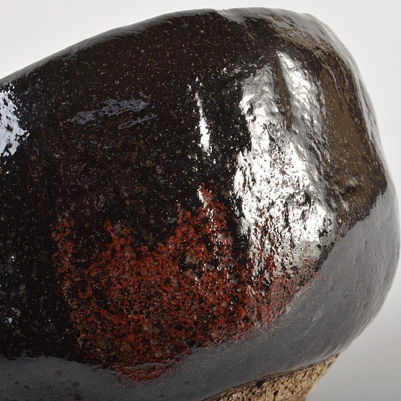 茶道具 楽吉左衛門 黒楽茶碗 共箱 D R7098