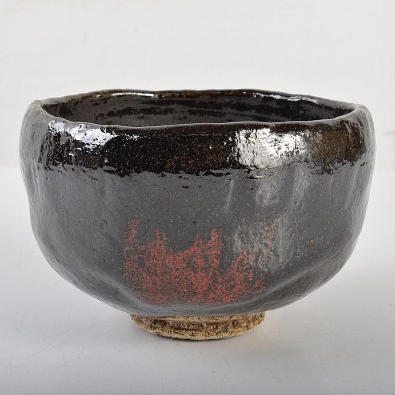 茶道具 楽吉左衛門 黒楽茶碗 共箱 D R7098