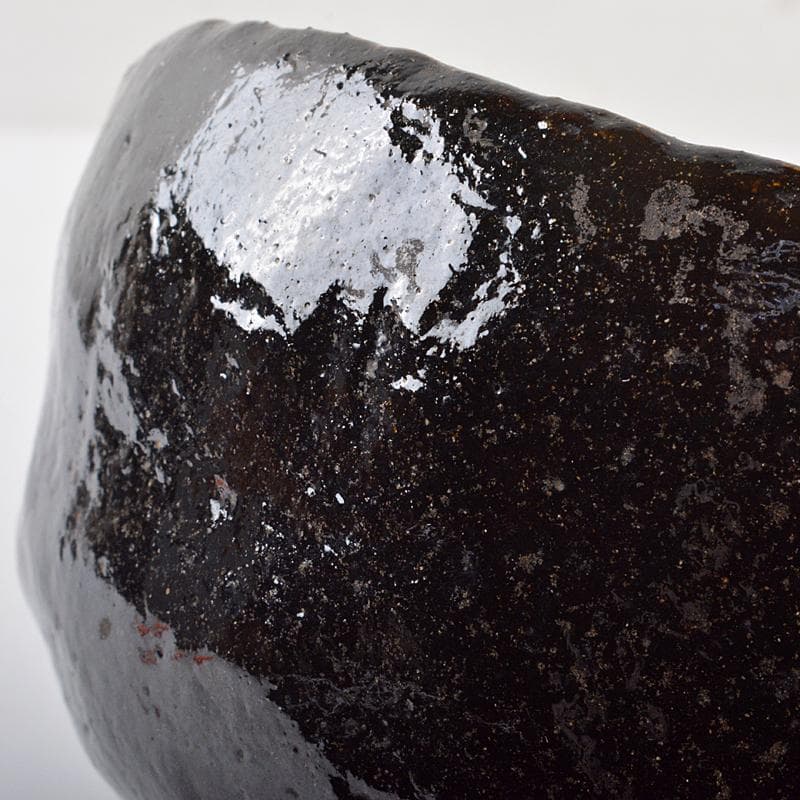 茶道具 楽吉左衛門 黒楽茶碗 共箱 D R7098