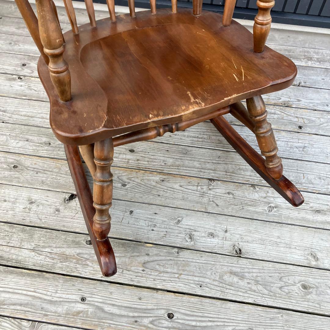 昭和レトロ 秋田木工 木製 ロッキングチェア アームチェア 古家具