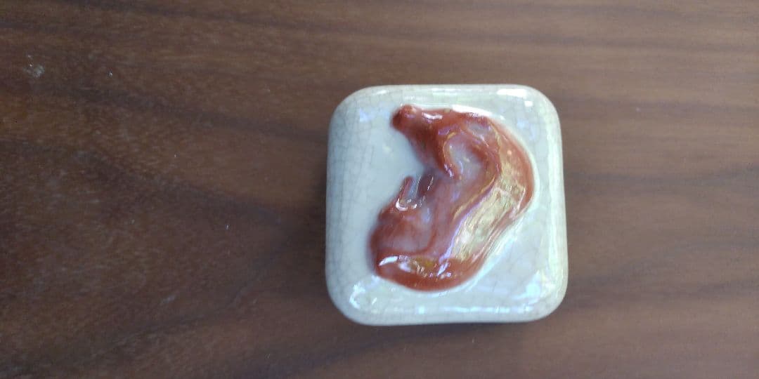 茶道　干支丑年香合　丑