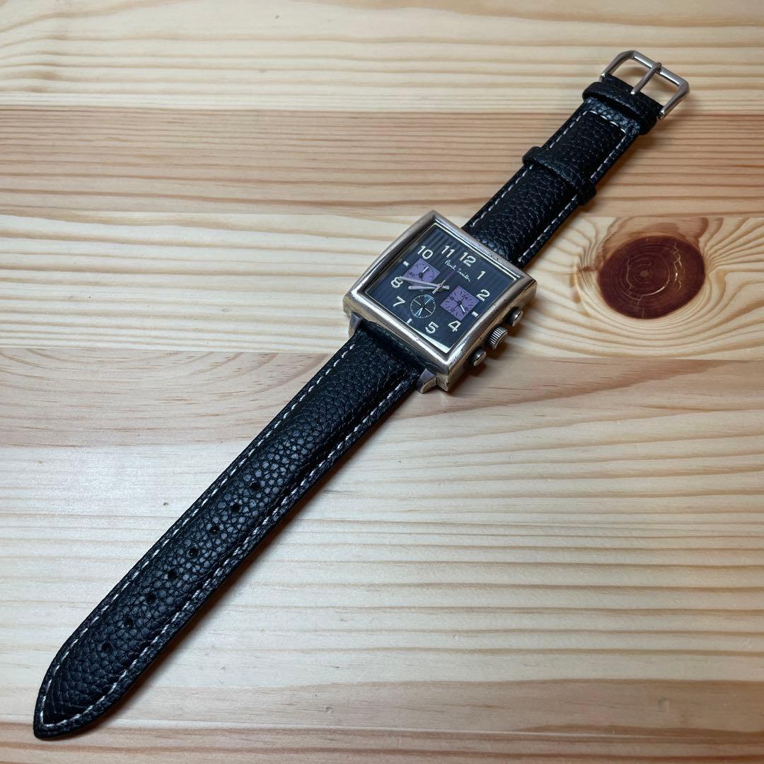 希少！☆シルバー925無垢☆電池交換済み☆ポールスミス　スクエアクロノ時計☆